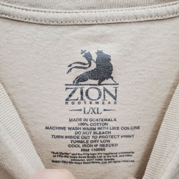 Zion Rootswear Bob Marley Everything Gonna Be Alright Retro Rasta Tee Adult L/XL - Picture 3 of 4